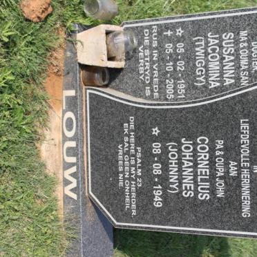 LOUW Cornelius Johannes 1949- &amp; Susanna Jacomina 1951-2005