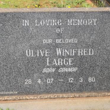LARGE Olive Winifred nee CONNOR 1907-1980