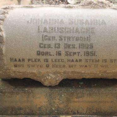 LABUSCHAGNE Johanna Susanna nee STRYDOM 1905-1951