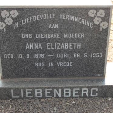 LIEBENBERG Anna Elizabeth 1878-1953