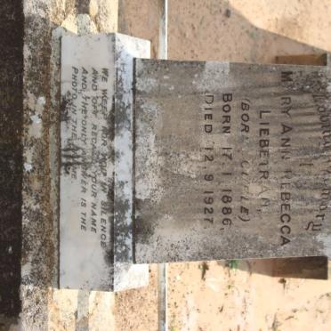 LIEBETRAU Mary Ann Rebecca nee CUELE 1886-1927