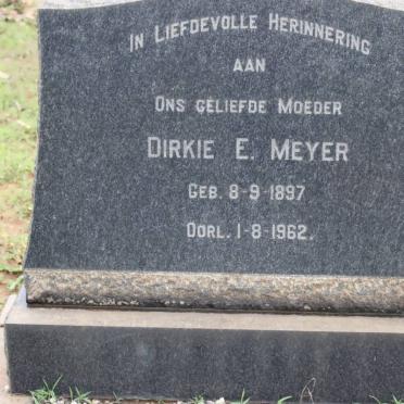 MEYER Dirkie E. 1897-1962