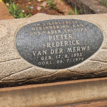MERWE Pieter Frederick, van der 1922-1976