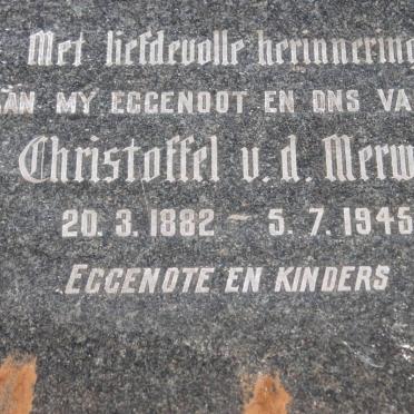 MERWE Christoffel, van der 1882-1945