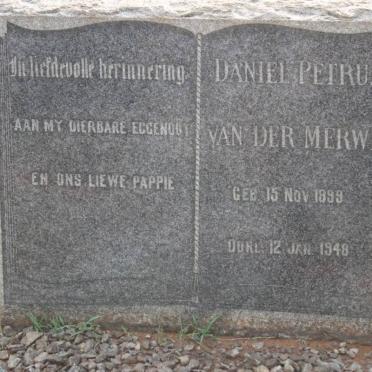 MERWE Daniel Petrus, van der 1899-1949