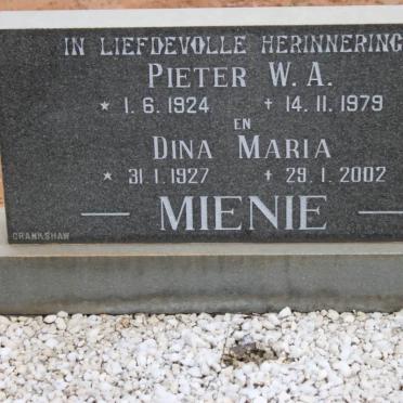 MIENIE Pieter W.A. 1924-1979 &amp; Dina Maria 1927-2002