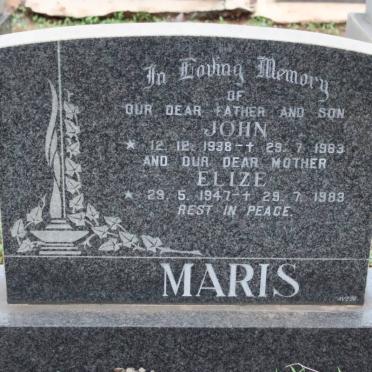MARIS John 1938-1983 &amp; Eliza 1947-1983