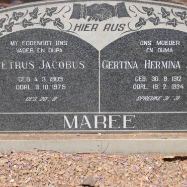 MAREE Petrus Jacobus 1909-1975 &amp; Gertina Hermina Josina 1912-1994