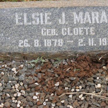 MARAIS Elsie J. nee CLOETE 1878-1965