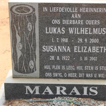 MARAIS Lukas Wilhelmus 1918-2000 &amp; Susanna Elizabeth 1922-2002