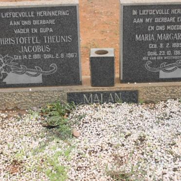 MALAN Christoffel Theunis 1881-1967 &amp; Maria Margaretha 1889-1963