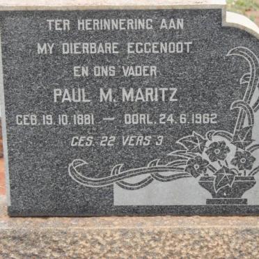 MARITZ Paul M. 1881-1962