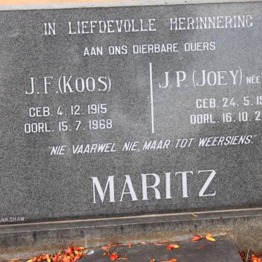 MARITZ J.F. 1915-1968 &amp; J.P. DU PREEZ 1916-2006