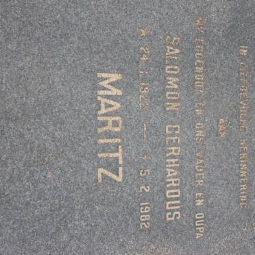 MARITZ Salomon Gerhardus 1922-1982