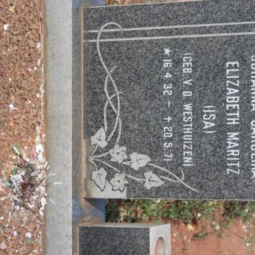 MARITZ Johanna Carolina Elizabeth nee VAN DER WESTHUIZEN 1932-1971