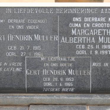 MULLER Gert Hendrik 1915-1964 &amp; Margaretha Albertha 1919-1997