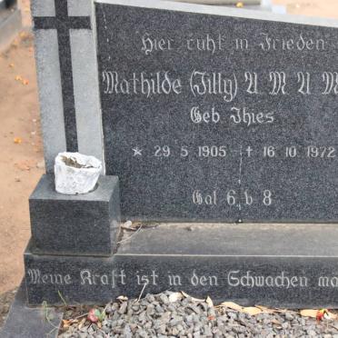 MUHL Mathilda A.M.A. nee THIES 1905-1972