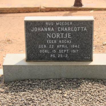 NORTJÉ Johanna Charlotta nee KOCH 1842-1917