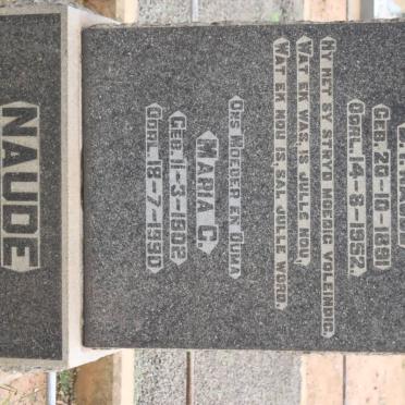 NAUDE B.I. 1891-1952 &amp; Maria C. 1902-1990