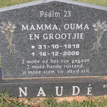 NAUDÉ Mamma 1919-2006