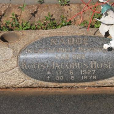 NAUDE Koos Jacobus Hosea 1927-1978