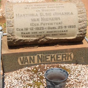 NIEKERK Marthina Elsie Johanna, van nee POTGIETER 1925-1950