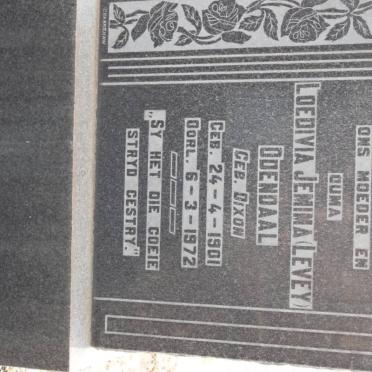 ODENDAAL Loedivia Jemima nee DIXON 1901-1972