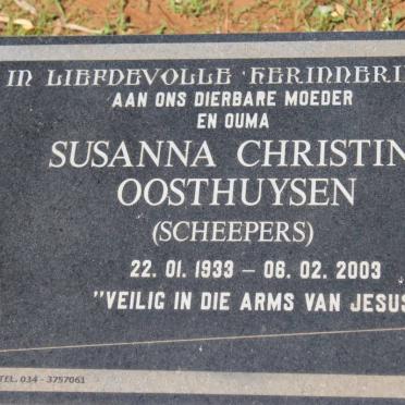 OOSTHUYSEN Susanna Christina nee SCHEEPERS 1933-2003