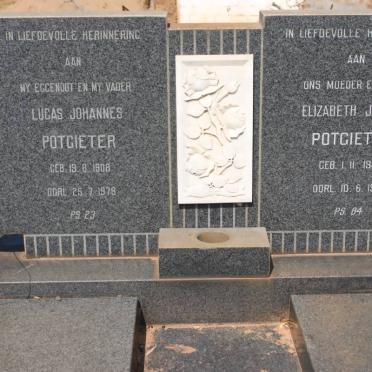 POTGIETER Lucas Johannes 1908-1978 &amp; Elizabeth Jacoba 1905-1988