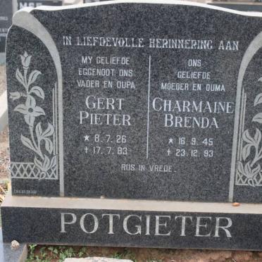 POTGIETER Gert Pieter 1926-1983 &amp; Charmaine Brenda 1945-1993