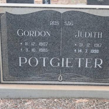 POTGIETER Gordon 1907-1985 &amp; Judith 1917-1998