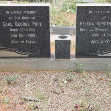 POPE Carl George 1901-1969 &amp; Helena Dorothea DU WINNAAR 1909-1967