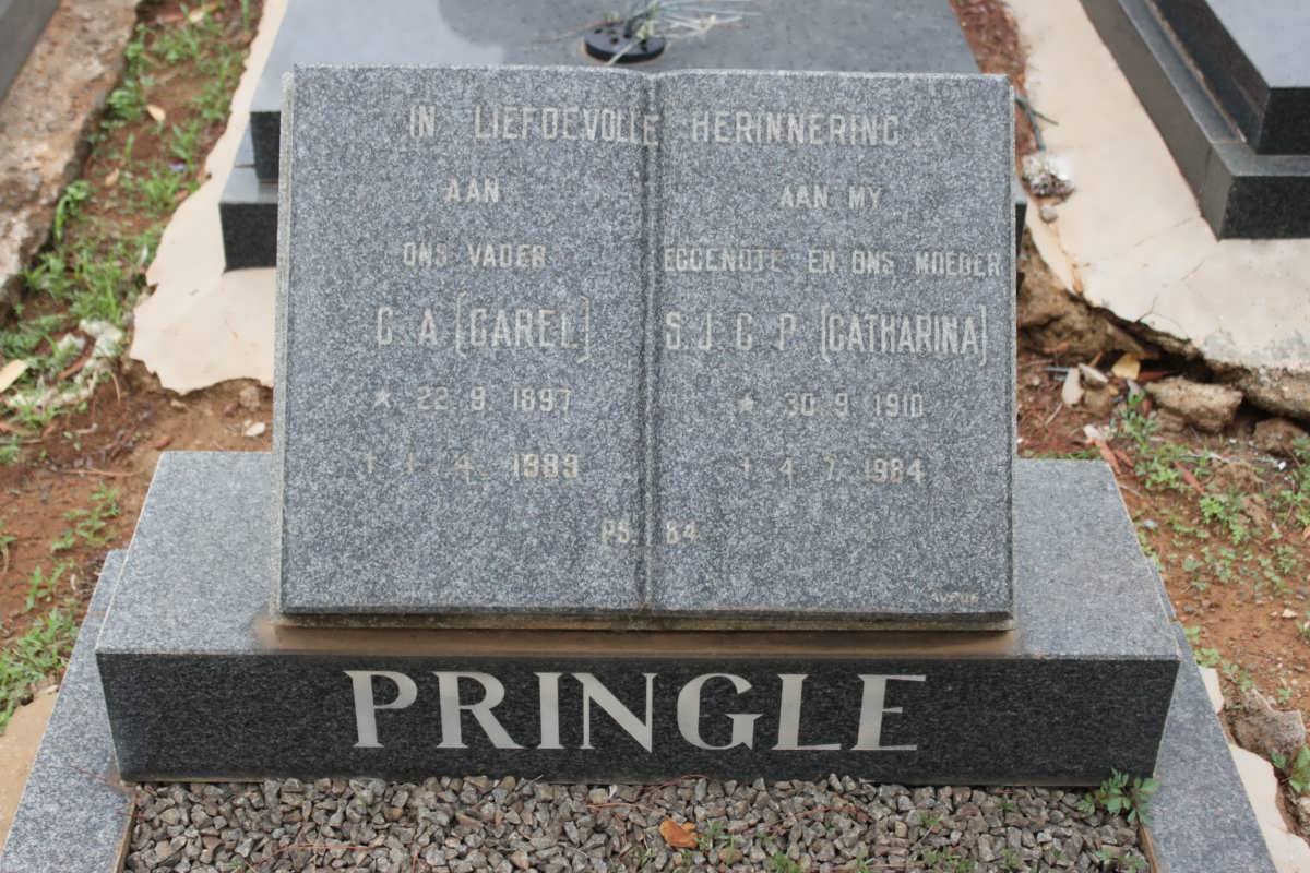 PRINGLE C.A. 1897-1989 &amp; S.J.C.P 1910-1984