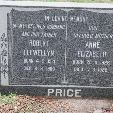 PRICE Robert Llewellyn 1921-1980 &amp; Anne Elizabeth 1926-1988