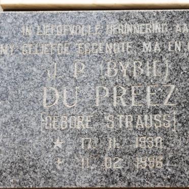 PREEZ J.P., du nee STRAUSS 1930-1996