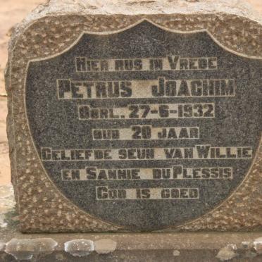 PLESSIS Petrus Joachim, du -1932