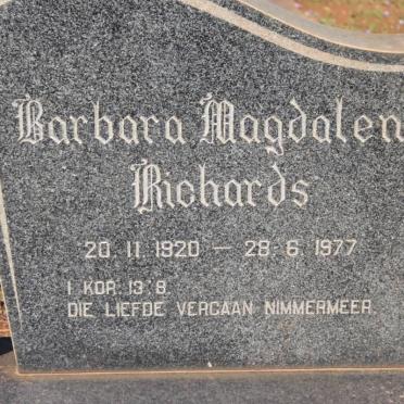 RICHARDS Barbara Magdalena 1920-1977