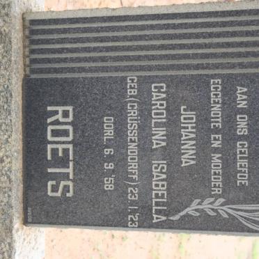 ROETS Carolina Isabella nee GRÜSSENDORFF 1923-1958