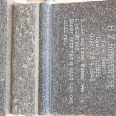 ROBBERTSE B.Z. nee SMIT  1905-1948