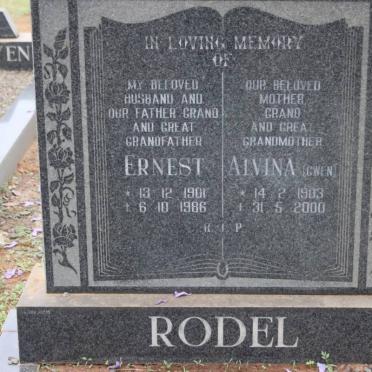 RODEL Ernest 1901-1986 &amp; Alvina 1903-2000