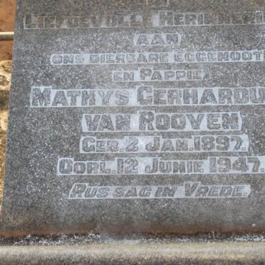 ROOYEN Mathys Gerhardus, van 1897-1947