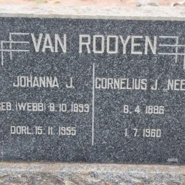 ROOYEN Cornelius J., van 1886-1960 &amp; Johanna J. WEBB 1893-1955