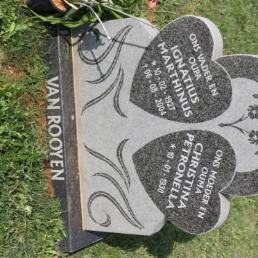 ROOYEN Ignatius Marthinus, van 1927-2004 &amp; Christina Petronella 1930-