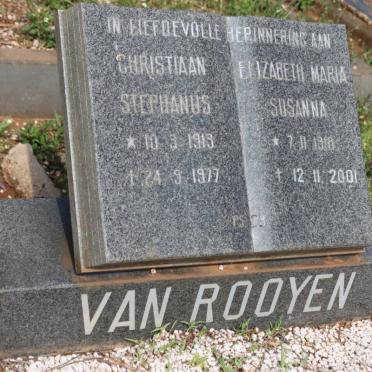 ROOYEN Christiaan Stephanus, van 1913-1977 &amp; Elizabeth Maria Susanna 1918-2001
