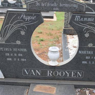 ROOYEN Petrus Hendrik, van 1918-1984 &amp; Martha Christina 1925-2004