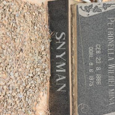 SNYMAN Petronella Wilhelmina 1886-1975