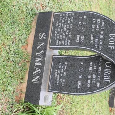 SNYMAN Dolf 1952-1993 &amp; Corrie 1953-