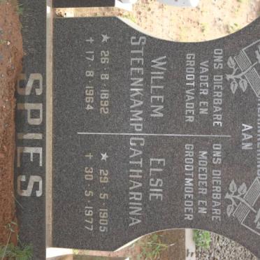 SPIES Willem Steenkamp 1892-1964 &amp; Elsie Catharina 1905-1977