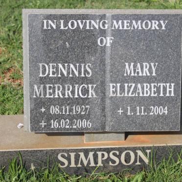 SIMPSON Dennis Merrick 1927-2006 &amp; Mary Elizabeth -2004