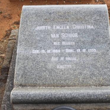 SCHOOR Judith Engela Christina, van nee BEUKES 1884-1955